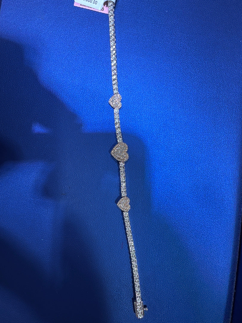 VS diamond heart tennis bracelet